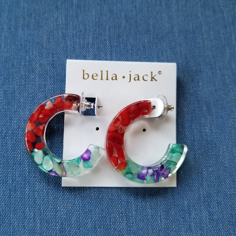 Bella Jack Clear Lucite Floral Earrings - NWT